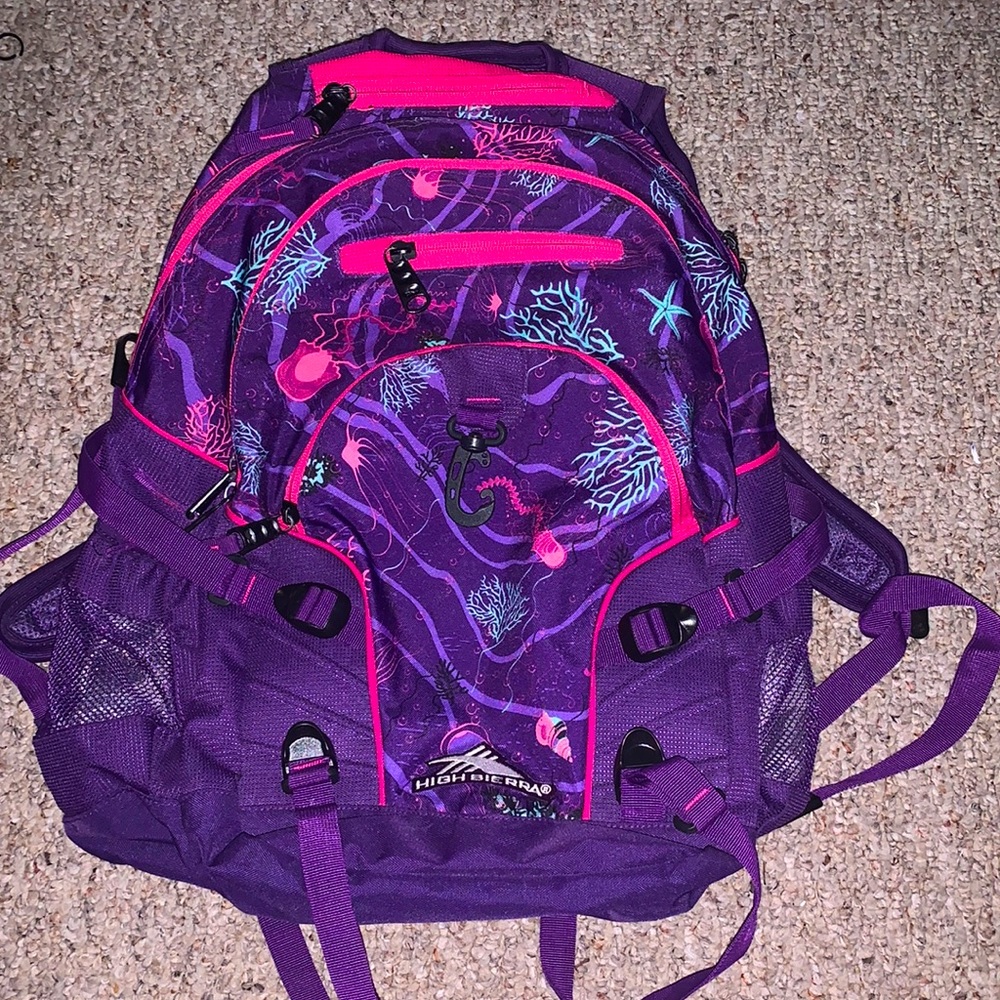 High Sierra Purple Ocean Graphic Backpack